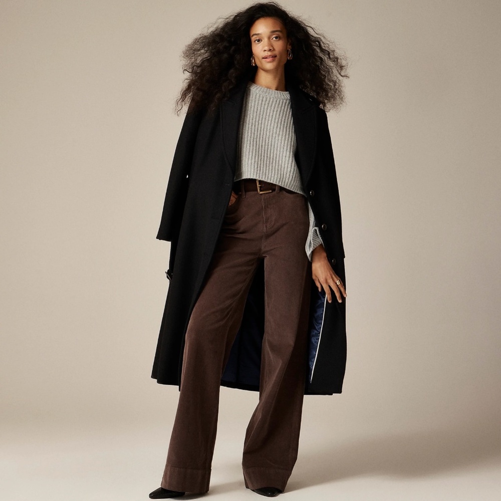 JCREW Size 27 Wide-Leg Corduroy Trouser in Dark Chocolate $148 BT922